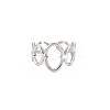 Non-Tarnish 304 Stainless Steel Open Oval Wrap Cuff Ring for Women RJEW-S405-187P-1