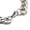 Tarnish Resistant 304 Stainless Steel Curb Chain/Twisted Chain Bracelets STAS-A028-B127P-2