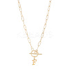 304 Stainless Steel Letter Pendant Necklaces NJEW-LP0001-52F-G-1