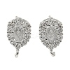 Teardrop Brass Micro Pave Clear Cubic Zirconia Stud Earring Findings KK-C107-13P-1
