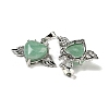 Natural Green Aventurine with Clear Cubic Zirconia Pendants G-G133-02P-25-2