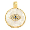 Rack Plating Brass Micro Pave Clear Cubic Zirconia Pendants KK-Z063-14G-02-1