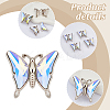 4Pcs Alloy & Glass Buckle BUTT-GA0001-05-3