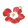 304 Stainless Steel Red Enamel Pendants STAS-E524-07G-2