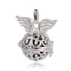 Silver Color Plated Brass Hollow Round Cage Pendants KK-J247-04S-1