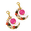 2Pcs Acrylic & Resin Imitation Pearl & Alloy Pendant Decorations HJEW-TAC0115-2