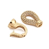 Brass Micro Pave Clear Cubic Zirconia Fold Over Clasps KK-C075-01G-2