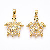 Brass Micro Pave Cubic Zirconia Pendants KK-N257-04G-1