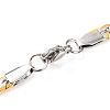304 Stainless Steel Twist Chain Necklaces for Women NJEW-G140-08B-GP-3