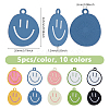 50Pcs 10 Colors Alloy Enamel Pendants ENAM-DC0001-85-2