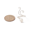 Copper Wire Wrapped Natural Freshwater Pearl Cuff Rings for Women RJEW-JR00553-02-5