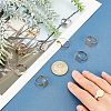 20Pcs 2 Colors Adjustable 304 Stainless Steel Finger Rings Components STAS-UN0031-51-2