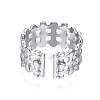 Non-Tarnish 304 Stainless Steel Bar Wrap Open Cuff Ring RJEW-T023-01P-2