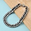 304 Stainless Steel Cuban Link Chain Bracelets for Men Women BJEW-D367-01-3