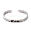 Non-Tarnish 304 Stainless Steel Moon Phase Open Cuff Bangle for Men Women LS-BJEW-H551-01P-2