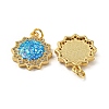 Brass Micro Pave Cubic Zirconia with Synthetic Opal Pendants KK-K356-17G-2