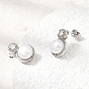 Brass Micro Pave Cubic Zirconia Stud Earrings CU-CBABA66-08P-3