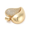 Brass Micro Pave Clear Cubic Zirconia Pendants KK-C064-01G-2