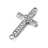 304 Stainless Steel Crystal Rhinestone Connector Charms STAS-Z065-02P-02-2