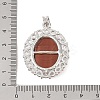 Dyed & Heated Natural Red Tiger Eye Pendants G-A226-03P-01-3