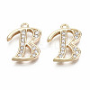 Brass Micro Pave Clear Cubic Zirconia Pendants KK-S360-053B-NF-2