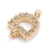 Brass Micro Pave Cubic Zirconia Letter Links ZIRC-I042-16G-D-3