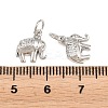 Brass Micro Pave Clear Cubic Zirconia Charms KK-H292-56B-P-3
