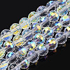 Transparent Electroplate Glass Beads Strands EGLA-TAC0006-05D-4