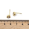 Brass Cubic Zirconia Heart Stud Earrings EJEW-L261-030G-6