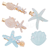 Starfish & Shell Shape Resin Alligator Hair Clips PHAR-WH0006-35-1
