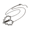 Alloy with Resin Thorned Heart Pendant Necklaces for Women LS-NJEW-Z101-01B-3