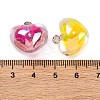 AB Color Resin Heart Pendants RESI-U002-06-3