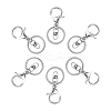 Iron Alloy Lobster Claw Clasp Keychain KEYC-D016-P-2
