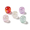 UV Plating Rainbow Iridescent Crackle Acrylic Beads PACR-M002-04-1
