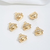 Brass Micro Pave Cubic Zirconia Charms KK-P337-03A-G-1