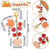 8Pcs Thanksgiving Day Alloy & Acrylic Pendant Decorations HJEW-SC0001-76B-2