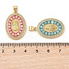Brass & Shell & Clear Cubic Zirconia Pendants KK-I712-09G-3