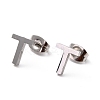 Tarnish Resistant 304 Stainless Steel Greek Alphabet Stud Earrings STAS-D007-07P-10-1
