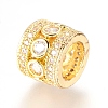 Brass Micro Pave Cubic Zirconia Beads ZIRC-J018-13G-2