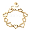 304 Stainless Steel Link Chain Bracelets for Women BJEW-G750-02A-G-2
