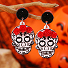 Gothic Rose Acrylic Skull Stud Earrings VX9081-2-1