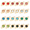 Unicraftale 24Pcs 12 Colors 304 Stainless Steel Rhinestone Connector Charms STAS-UN0041-20-1