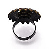 Adjustable Alloy & Iron Bezel Cup Ring Base with Rotatable Tray MAK-T012-13AB-3