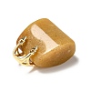 Natural Topaz Jade Brass Pendants KK-E274-01G-16-3