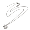 Christmas Snowflake Brass Micro Pave Cubic Zirconia Pendants Necklaces NJEW-L468-01P-A01-4