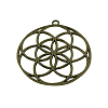 Tibetan Style Flower Alloy Pendants LS-TIBEP-R345-41AB-NR-1
