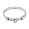 Tarnish Resistant Ring with Square 304 Stainless Steel Bangles BJEW-G700-04P-2