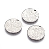 Tarnish Resistant 304 Stainless Steel Textured Pendants STAS-I098-01-15mm-P-3