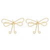 Twisted Bowknot Brass Stud Earrings for Women EJEW-S216-04A-G-1