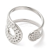 304 Stainless Steel Double Layer Open Cuff Ring for Women RJEW-I098-27P-2
